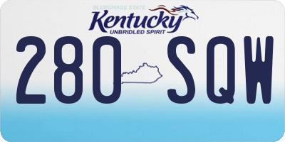 KY license plate 280SQW