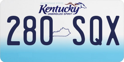 KY license plate 280SQX