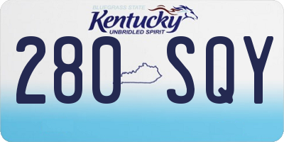 KY license plate 280SQY