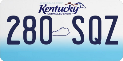 KY license plate 280SQZ