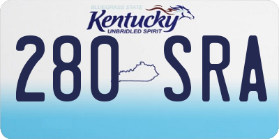 KY license plate 280SRA