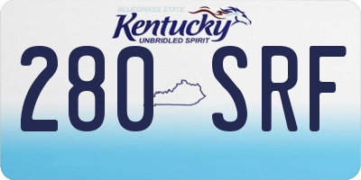 KY license plate 280SRF