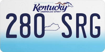 KY license plate 280SRG