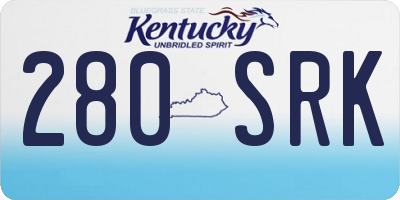 KY license plate 280SRK
