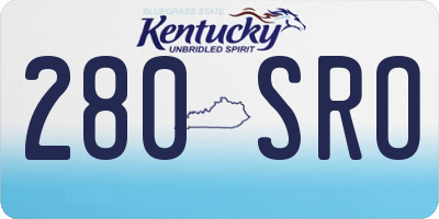 KY license plate 280SRO