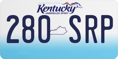 KY license plate 280SRP