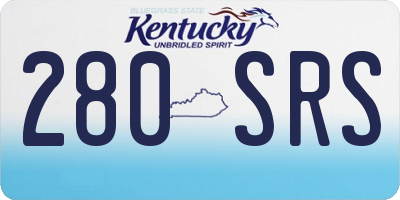 KY license plate 280SRS