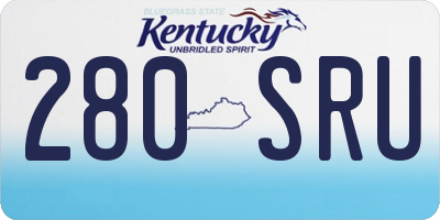 KY license plate 280SRU