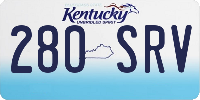 KY license plate 280SRV