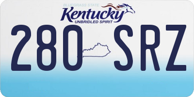 KY license plate 280SRZ