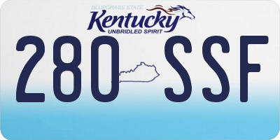 KY license plate 280SSF