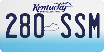 KY license plate 280SSM