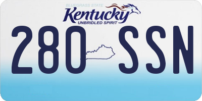 KY license plate 280SSN