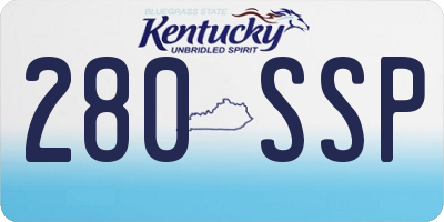 KY license plate 280SSP