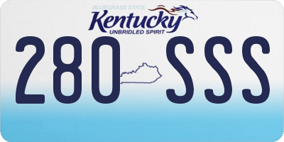 KY license plate 280SSS