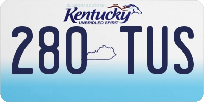 KY license plate 280TUS