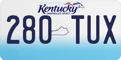 KY license plate 280TUX
