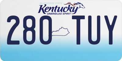 KY license plate 280TUY