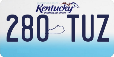 KY license plate 280TUZ