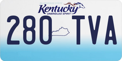 KY license plate 280TVA