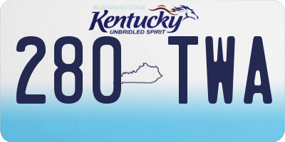 KY license plate 280TWA