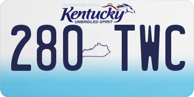 KY license plate 280TWC
