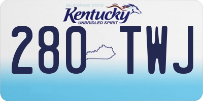 KY license plate 280TWJ