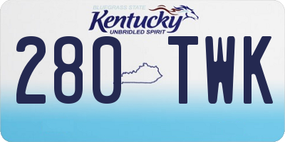 KY license plate 280TWK