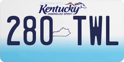 KY license plate 280TWL
