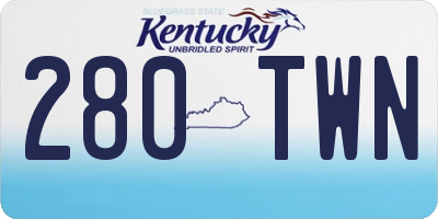 KY license plate 280TWN