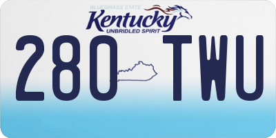KY license plate 280TWU