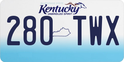 KY license plate 280TWX