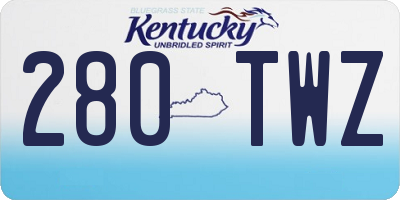 KY license plate 280TWZ