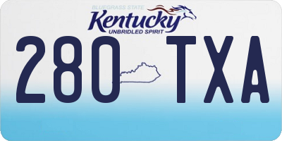 KY license plate 280TXA
