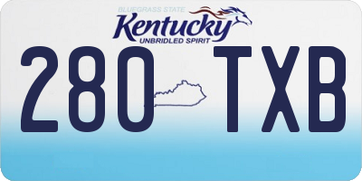 KY license plate 280TXB