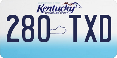 KY license plate 280TXD