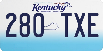 KY license plate 280TXE