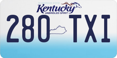 KY license plate 280TXI