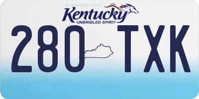 KY license plate 280TXK