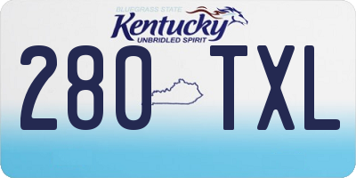 KY license plate 280TXL