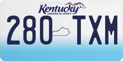 KY license plate 280TXM