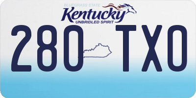 KY license plate 280TXO