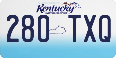 KY license plate 280TXQ