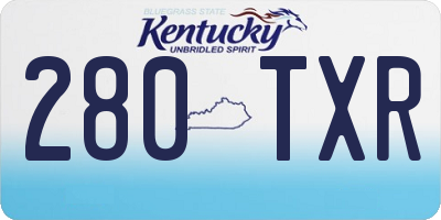 KY license plate 280TXR