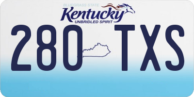KY license plate 280TXS