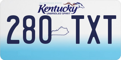 KY license plate 280TXT