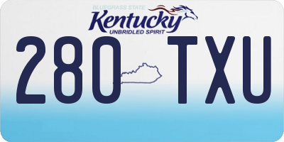 KY license plate 280TXU