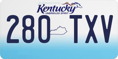 KY license plate 280TXV