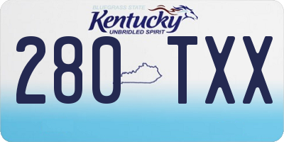 KY license plate 280TXX