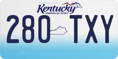KY license plate 280TXY